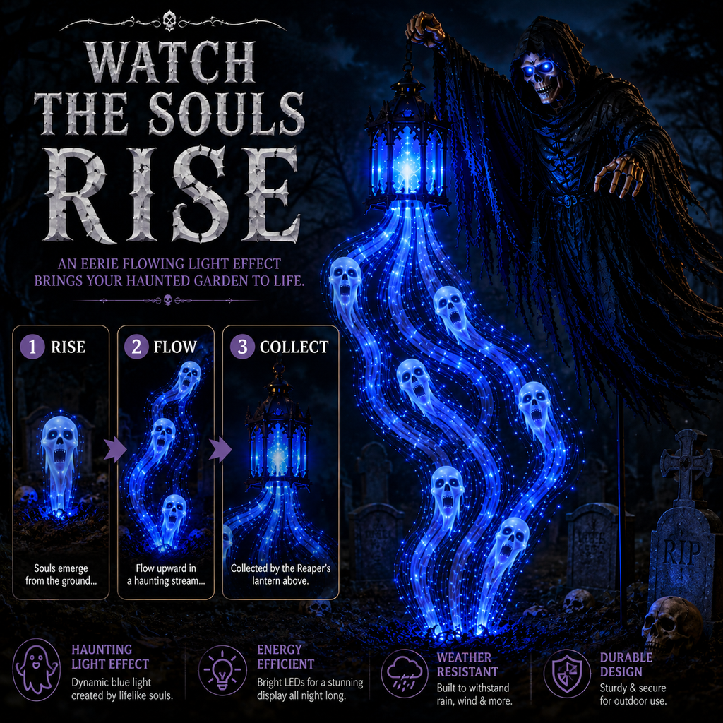 Halloween Soul Harvester Animated Garden Light - glowing soul effect