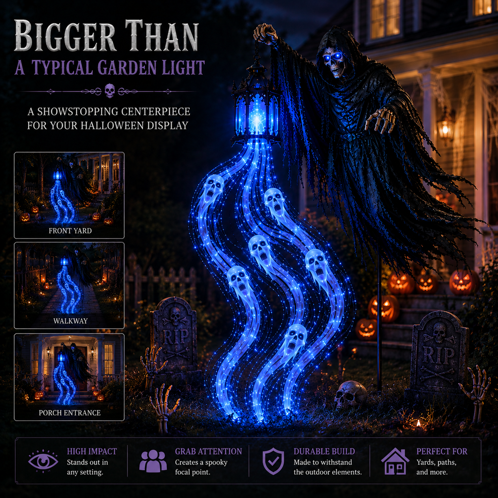 Halloween Soul Harvester Animated Garden Light - yard display